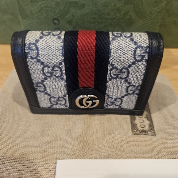 Gucci Ophidia GG Coated Canvas Card Case Wallet Black - Picture 3 of 9